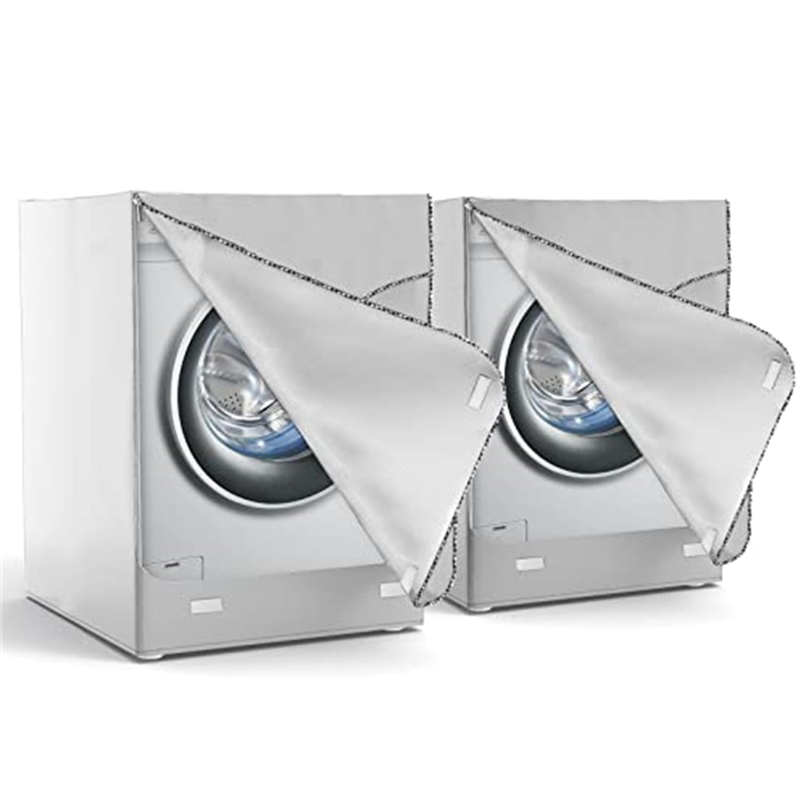 Buosha Covolo 2Pack Washer Dryer Cover,Top Load Washing Machine Cover Waterproof Dustproof Thickening for Front-Loading Machine，Washer and Dryer Covers Fit for Most Machine W27 D33 H39 inch (Silver)