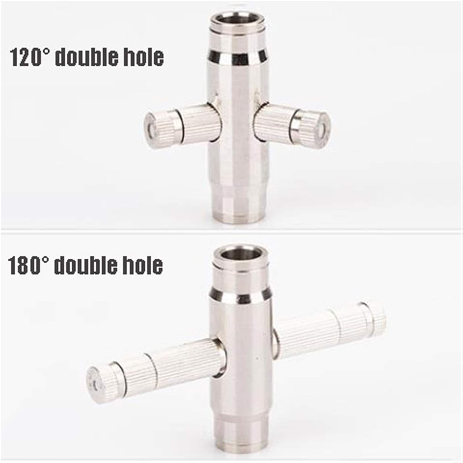 10/24 UNC Brass Tee Connector for High Pressure Mist Cooling System - Set of 3/8 Slip-Lock Misting Nozzle Tees for Efficient Outdoor Cooling