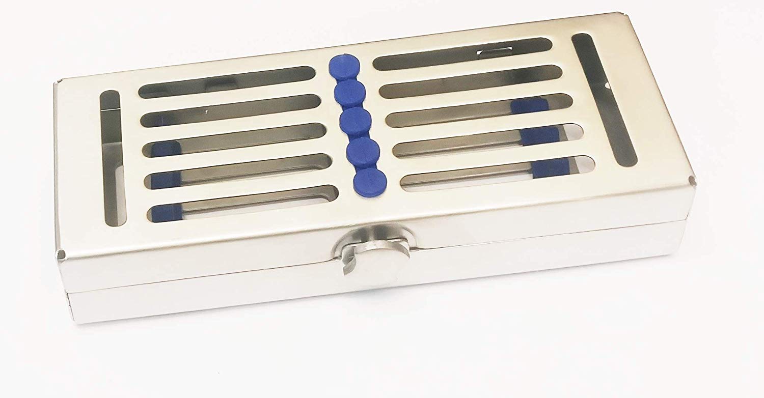 Sterilisation Kassette Tablett für 5 Instrumente, 185 mm x 65 mm x 20 mm