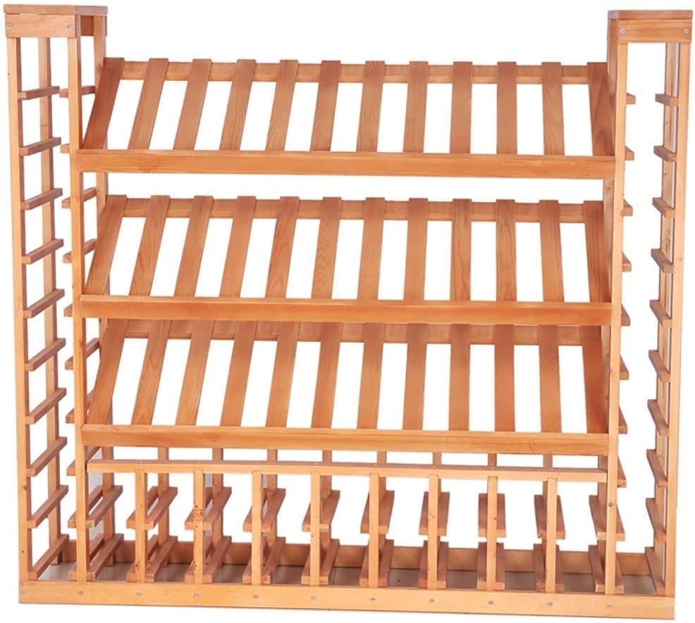 Large Capacity Wine Cabinet 72 Bottles Wooden Tall Freestanding Wine Display Stand Floor Storage Wine Rack for Household Wine Shelf for Wine Cellar Bar Wine Show C