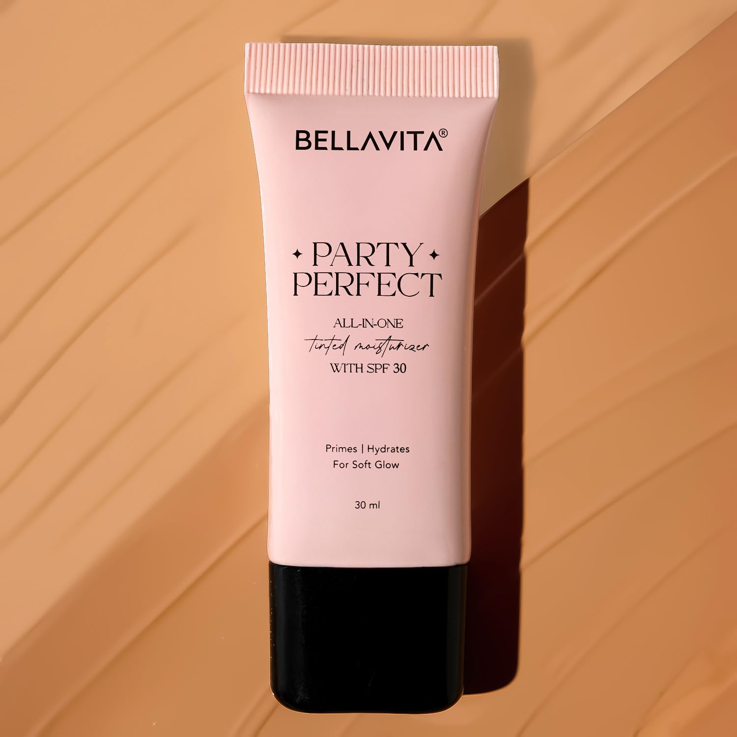 BELLAVITA Party Perfect All-in-one Tinted Moisturizer with SPF 30 | Hydrating Skin Tint, Face Primer & Sunscreen | Lightweight Formula with Adaptive Tint for Natural, Dewy Glow | 30ml (Medium Shade) - Image 9 thumbnail