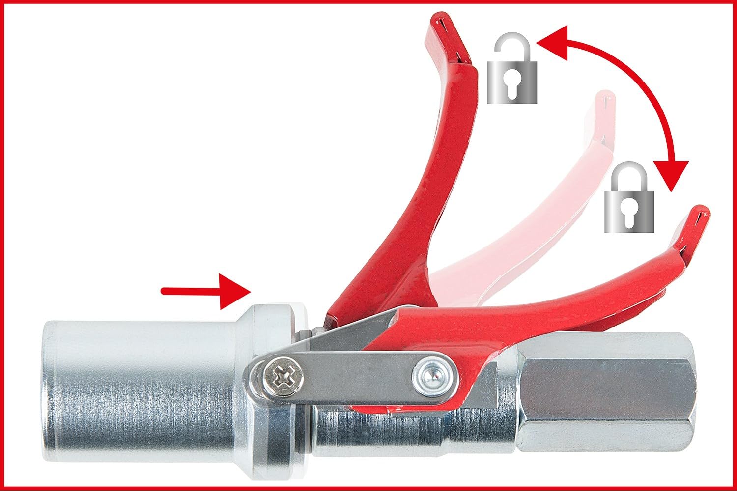 KS Tools 980.1108 Acople rápido Quick-Lock para pistolas de engrase, 1/8"