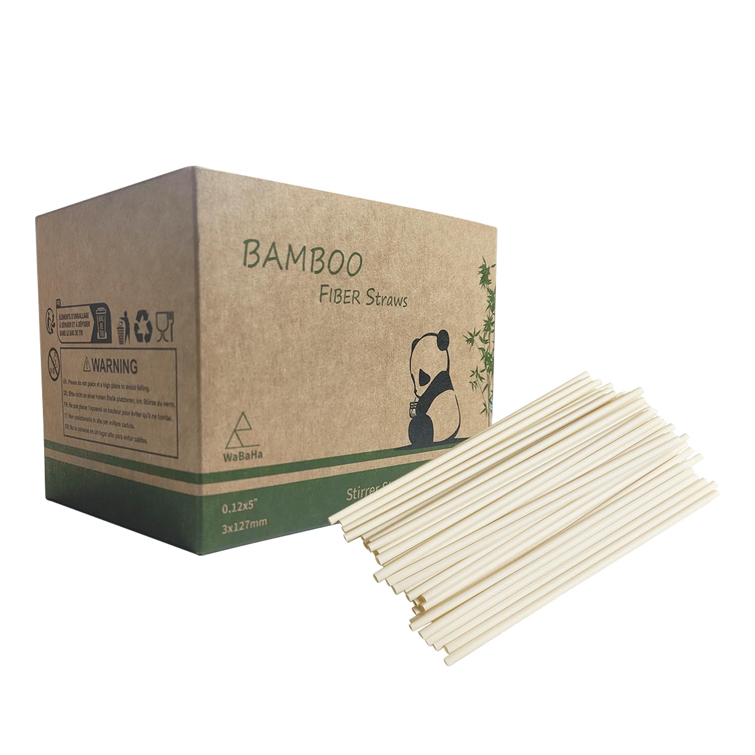 Cocktail Biodegradable Straws, Eco Friendly Compostable Disposable Coffee Stir Straws, 5 Inch Bamboo Fiber Mini Drinking Stirrer Stir Pack Of 1000pcs