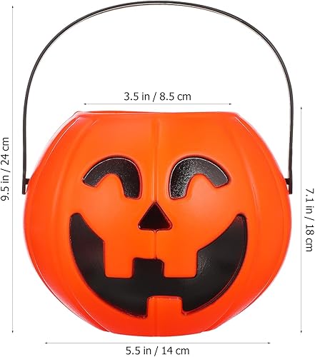 Miniatura 9 de TENDYCOCO 3 cubos de calabaza de Halloween para dulces de Halloween, cubo de dulces de dulce o dulce para fiesta de Halloween, suministros de