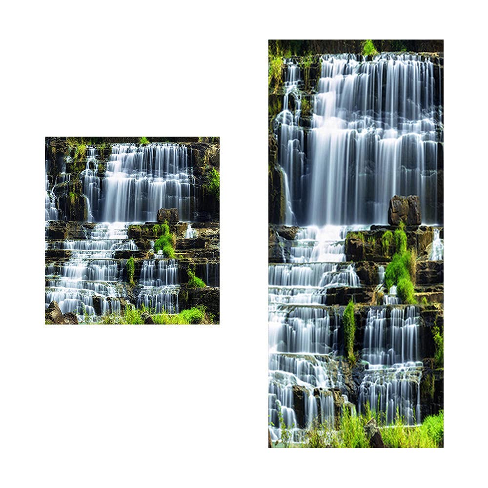 Naklejki Na Schody Mural Samoprzylepneschody Naklejki 3D Wodospad Scenerii Kreatywnych Krok Dekoracji Samoprzylepne Wodoodporne Naklejki Ścienne-13P (18X100Cmx13Pcs)