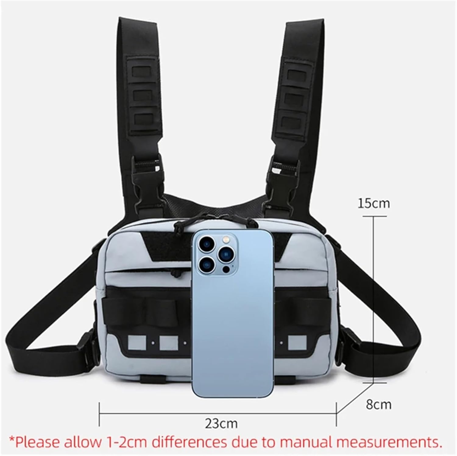 Genérico Compatible For Fishing Tactical Chest Rig Bag Men Pouch Backpack Camping Hiking Women Lure Front Vest(TPU)