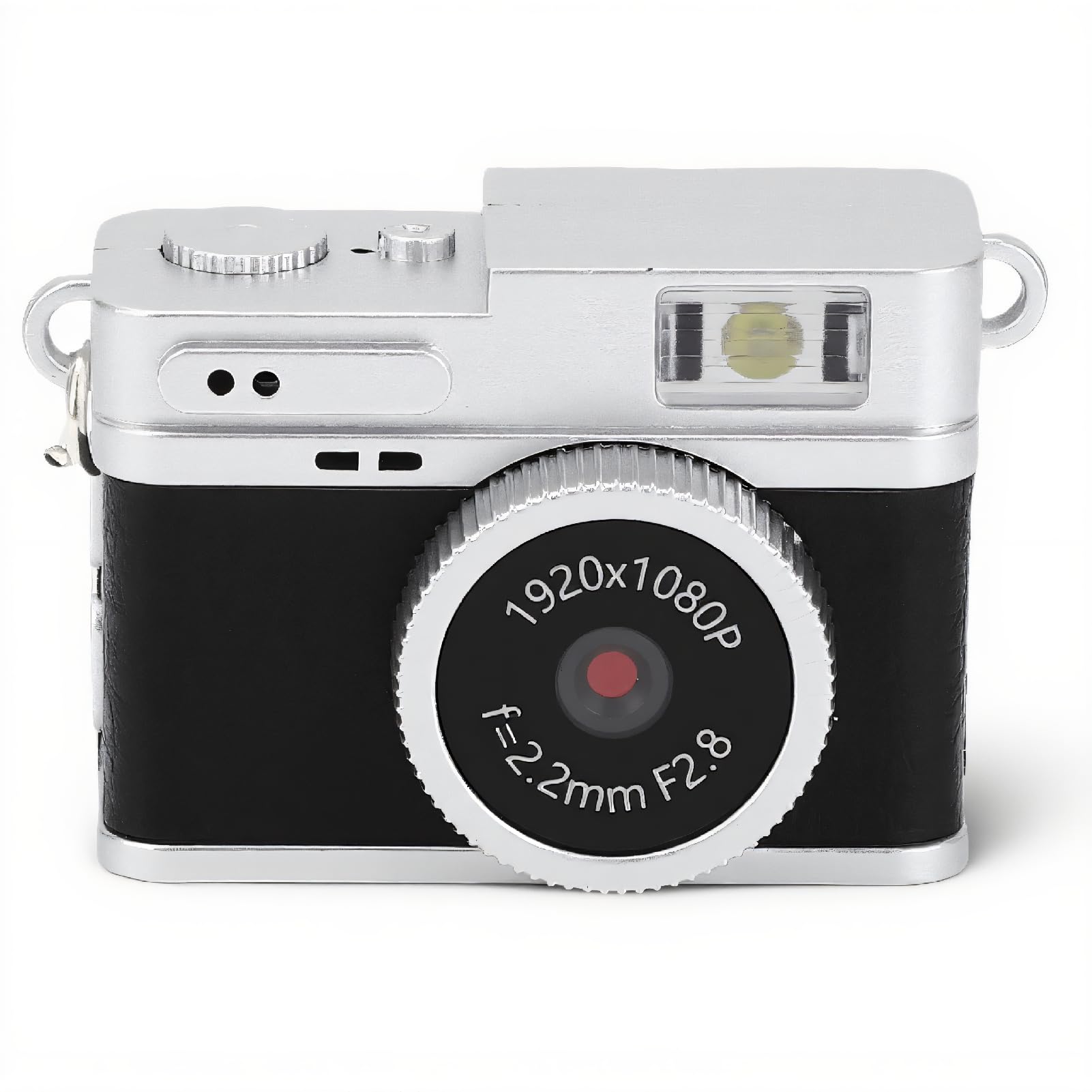 Topiky Mini Fotocamera del Portachiavi, Fotocamera Selfie Compatta 1080p, Schermo da 0,96 Pollici di Video Portatile per Videocamera Vintage Type C Condivisione Istantanea, per la (BLACK)