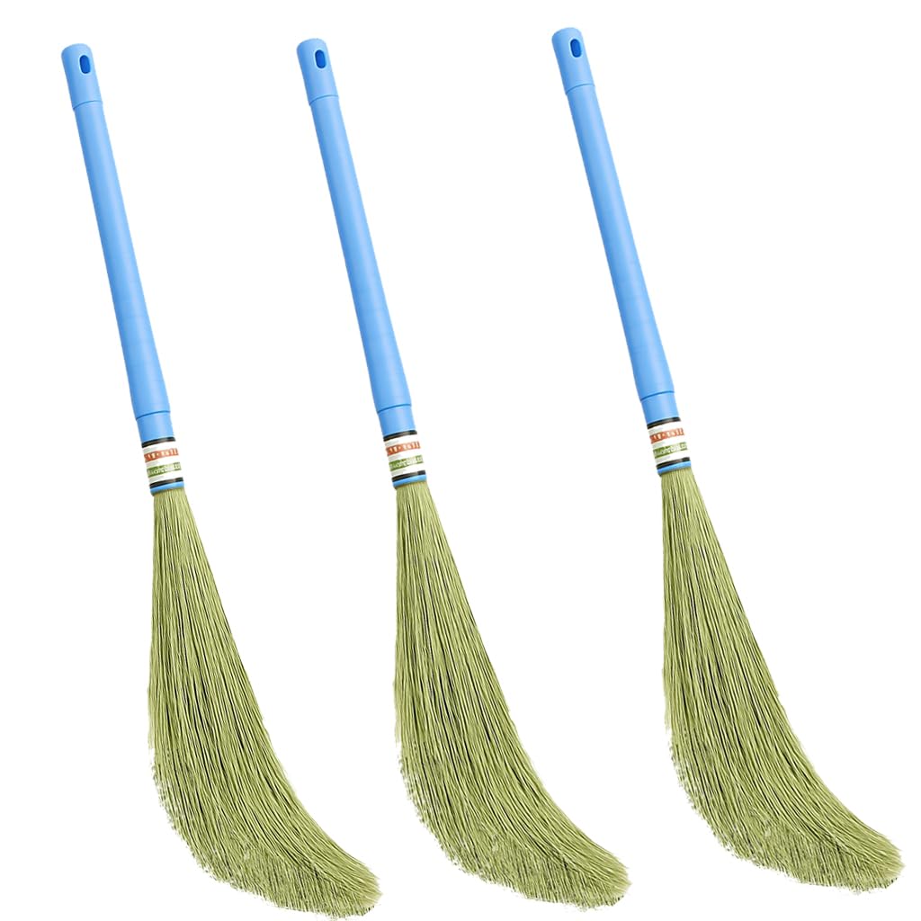 Long Handle No-Dust Broom [𝗣𝗮𝗰𝗸 𝗼𝗳 3] – Lightweight, Washable Fiber & Plastic Jhadu for Home, Floor & Ceiling Cleaning-picture-32