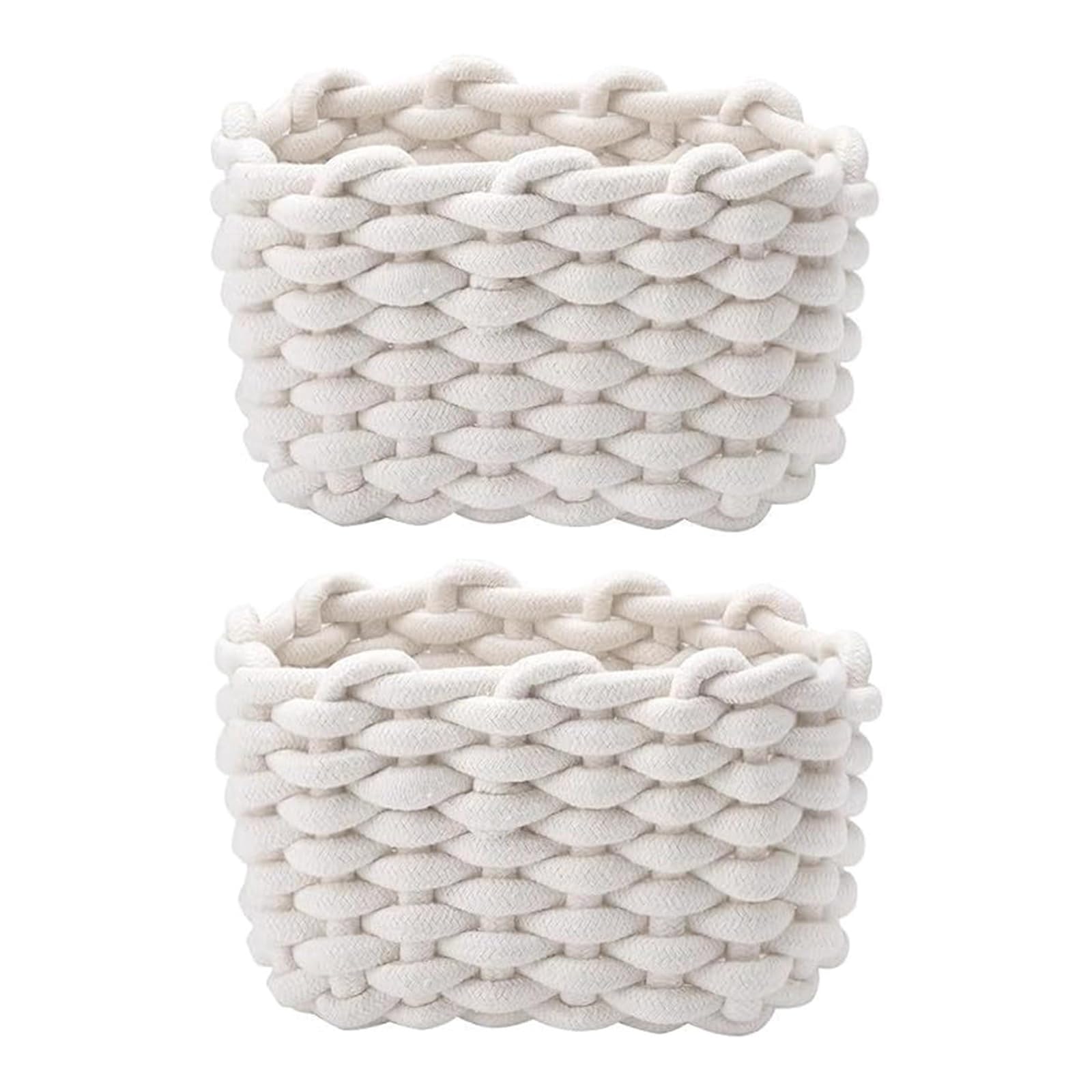Cestas de cuerda de algodón para organizar el baño y guardar toallas de forma decorativa