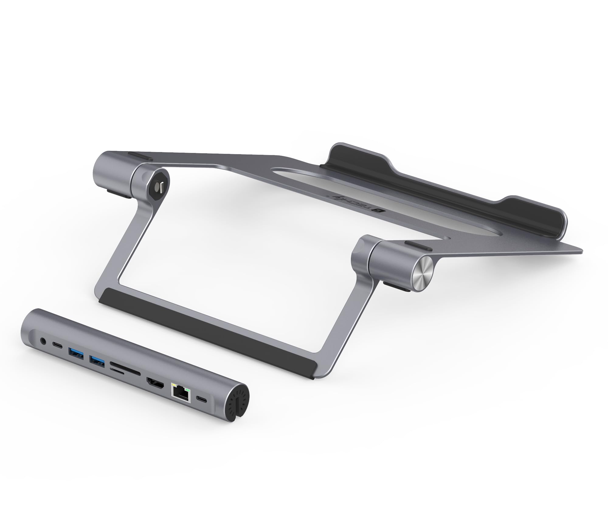 Techly 368314 Docking Station USB-C™ 9 in 1 Hub USB3.2 Stand per Notebook Pieghevole Silver