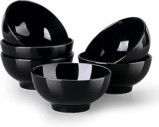 LOVECASA, Seria Sweet, czarna porcelanowa miska, niezniszczalne miski do makaronu na musli, nadaje się do kuchenki mikrofalowej i zmywarki, wielokrotnego użytku, zastawa stołowa owocowa, pojemnik na przekąski