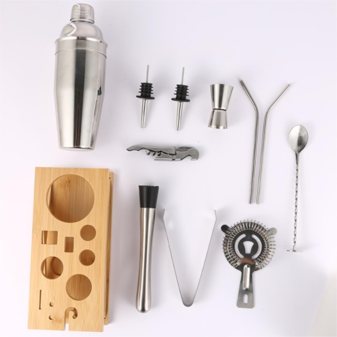 Set Cocktail 12pcs Cocktail Shaker Making Set Bartender Kit Per Mixer Wine Bar In Acciaio Inossidabile Tool Kit Cocktail (Color : 12pcs, Size : 550ml)