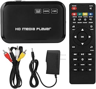 HDMI Video Player,Mini 1080P HDMI Video Player VGA AV Video Media Player TV Box HD Video Player 100-240V for Car(US)