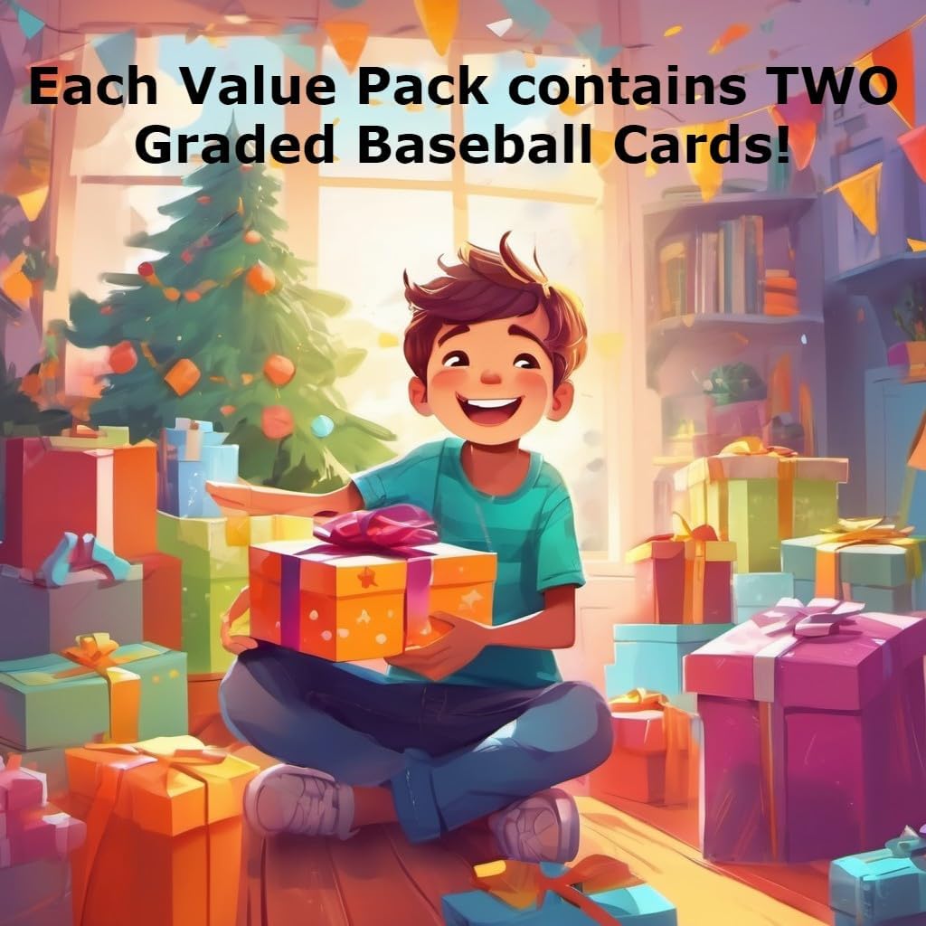 Graded Baseball Cards Value Pack & Gift Set│Contains 2 Graded Baseball Cards with Chance for Autographs, Refractors, PSA 10 & More│Collection Starter Ideal for New Collectors