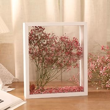 3D Picture Frame,22*22*6cm 3D Shadow Box, Desktop or WallHanging Wooden Deep Frame Display Box Personalised Photo Frames Gifts for Crafts, Anniversary, Photos, Flowers Display Frames-White