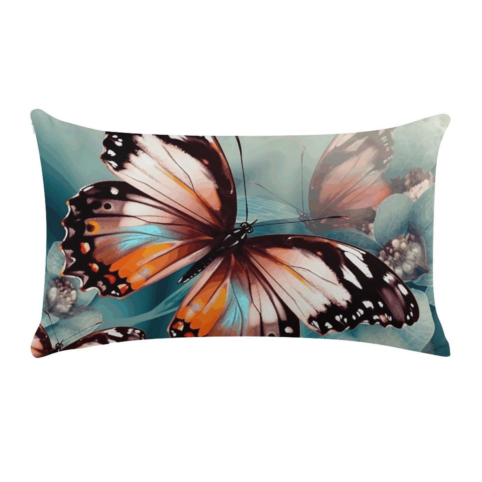Beautiful Butterfly Pillow Cases for Sofa, Super Soft Plush Pillow Cover with Zipper, Luxury Cozy Pillow Shams for All Seasons, Lightweight Pillowcases for Bedroom, 12" X 20"