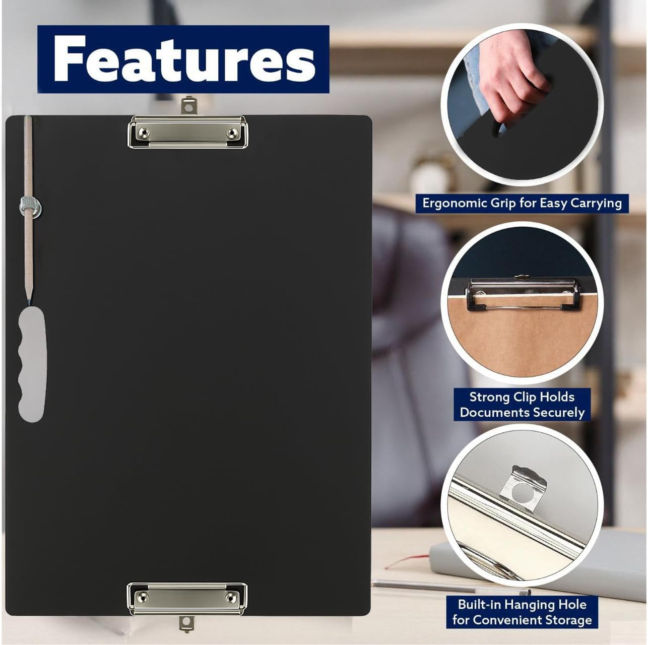 13x17 Clipboard – Professional Sketch & Drawing Board, Strong Metal Clip, Portable Art Portfolio for Artists, Students, Classroom & Studio (Black)