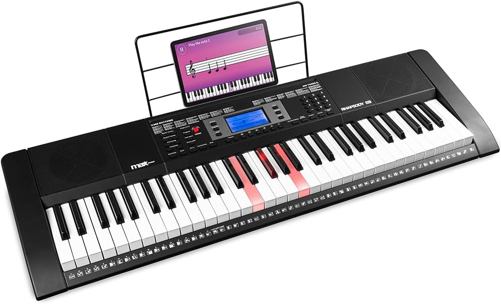 MAX Rhapsody61L Keyboard with Light Up Keys - 61 Full-Size Keys ...