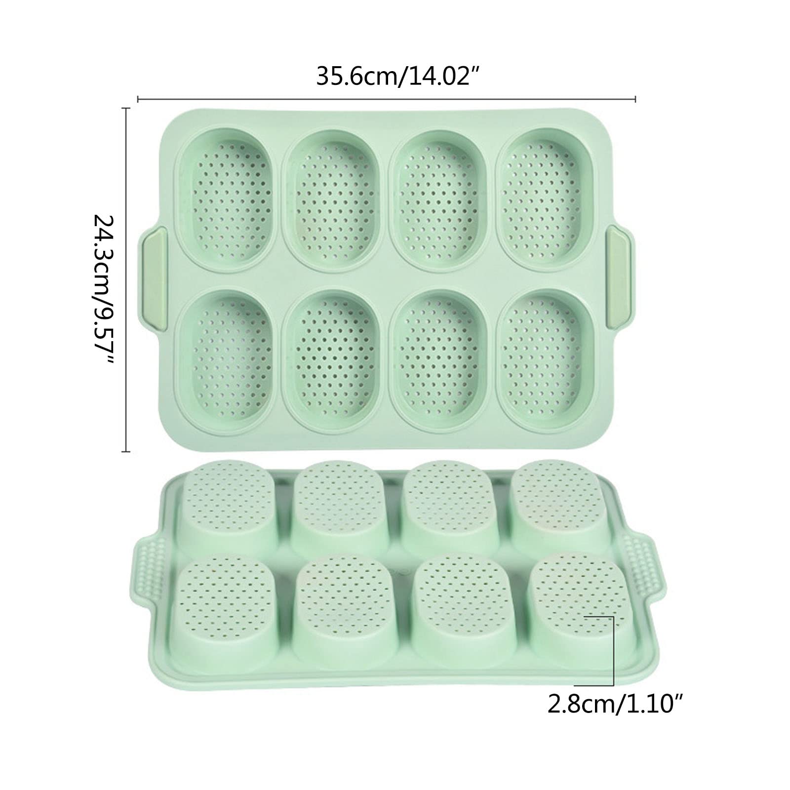 Moldes perforados de silicona con 8 cavidades, antiadherentes, accesorios de cocina para hornear