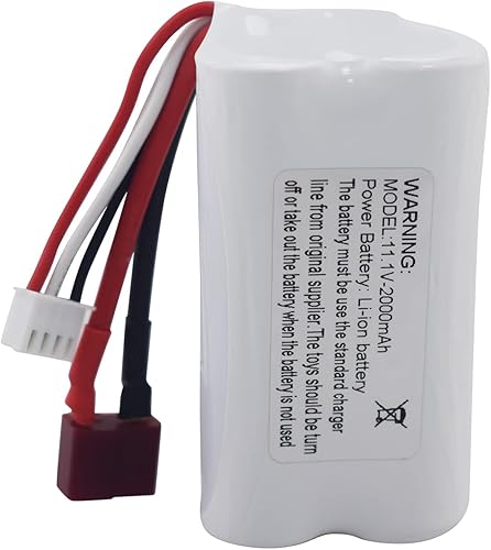 Miniatura 3 de 2 unidades de 11.1 V 2000 mAh T Plug batería de litio para R608 2104 210E 200E RC Speedboat, modelo de barco RC, accesorios de batería de juguete
