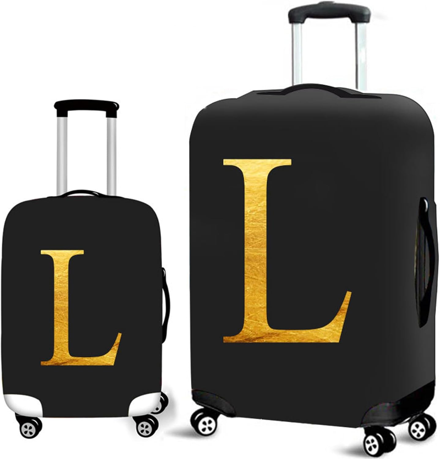 Mateju Lettere Oro Coprivaligia Elastico, Lavabile Copertura per Bagagli 3D Alfabeto Trolley Custodia Protettiva per Adulti, Bambino, Teen, Viaggi, Business (A,S