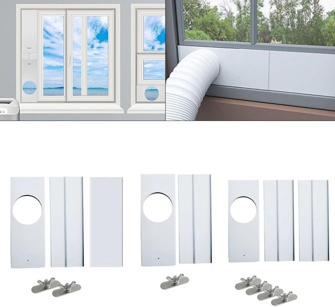 Klimaanlage Fenster Vent Kit, Fenster Adapter,Durchmesser Klimaanlage Auspuffschlauch,für Abluftschlauch, Verstellbare Länge von 43,2 cm bis 152,4 cm,4 Stück