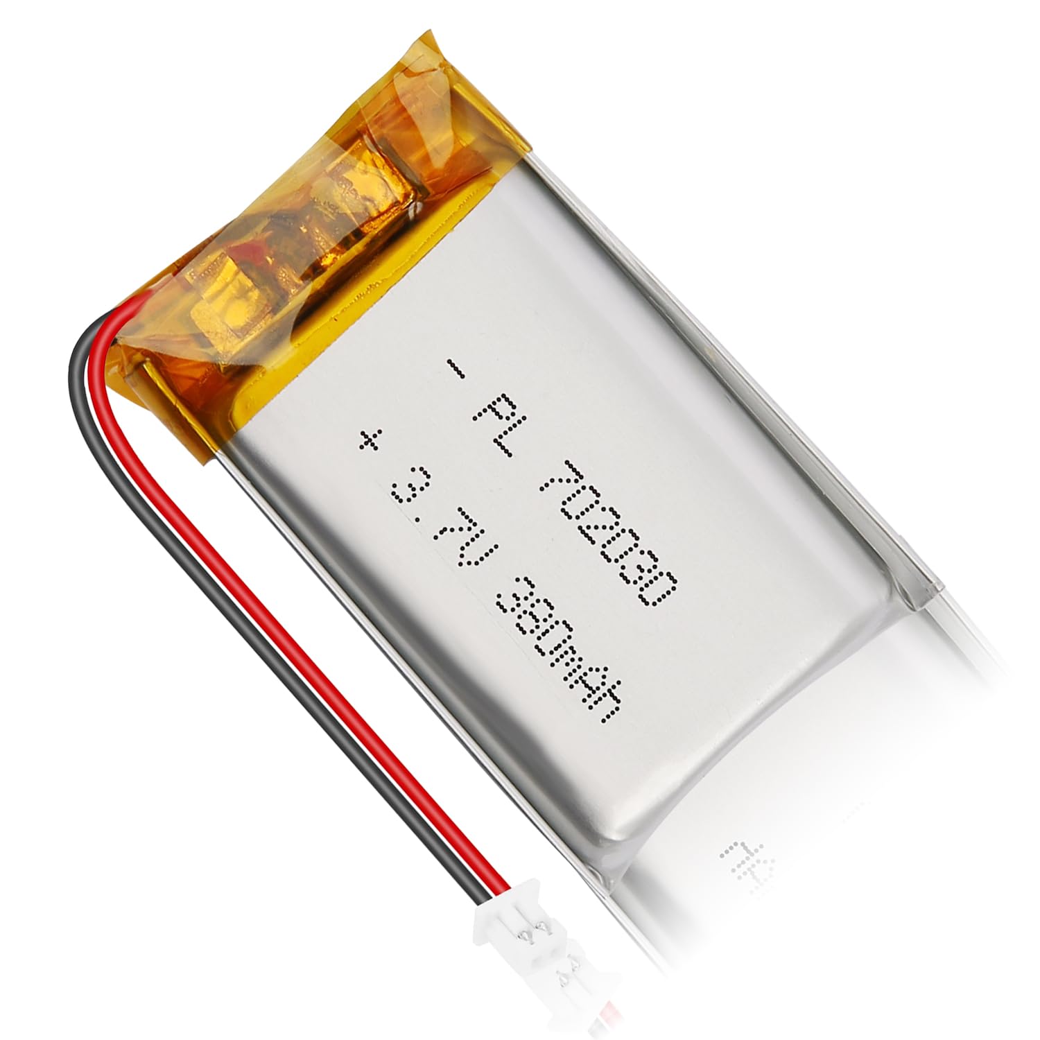 Batería LiPo 3.7V 380mAh 702030 - Batería de polímero de Litio Recargable con Placa de protección y Conector Micro JST 1.25 para Dispositivos electrónicos - 1