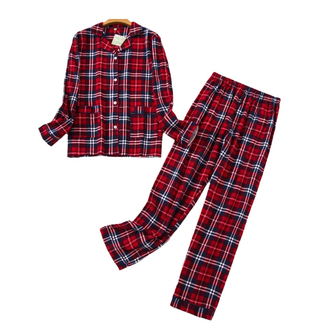Conjunto de Pijama de Invierno para Mujer,Franela de algodón, Pantalones Largos, Traje para Mujer, Ropa de Dormir, 15 L