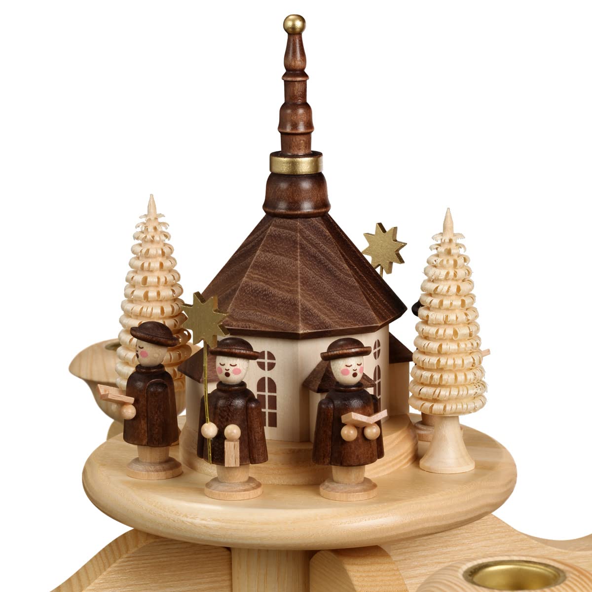 Adventsleuchter mit Seiffener Kirche inkl. 4 Teelichtaufsätze - Echt Erzgebirge® #0510
