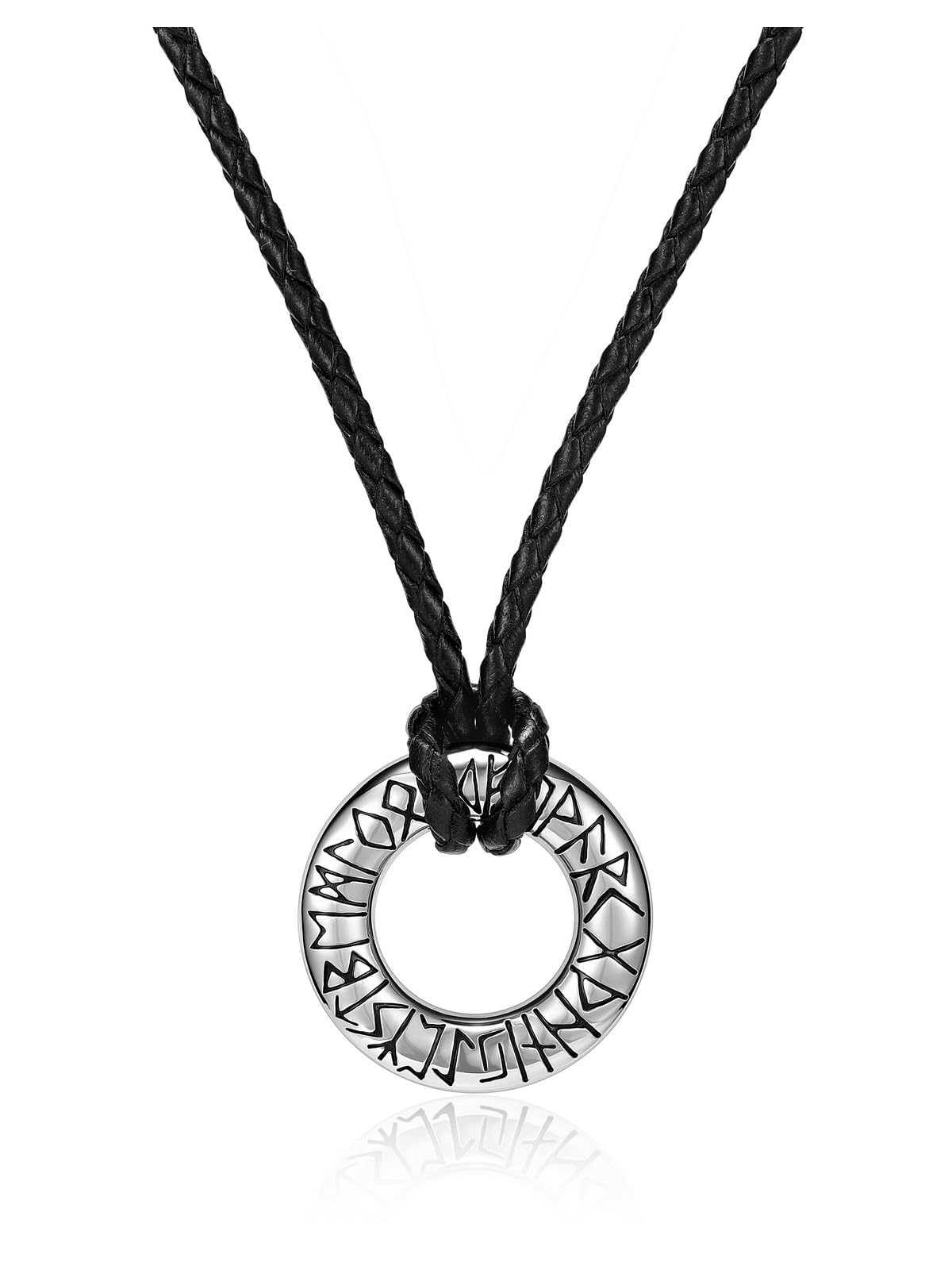 PiercingJak Herren Halskette Wikinger Rune Kette Schwarz Kun