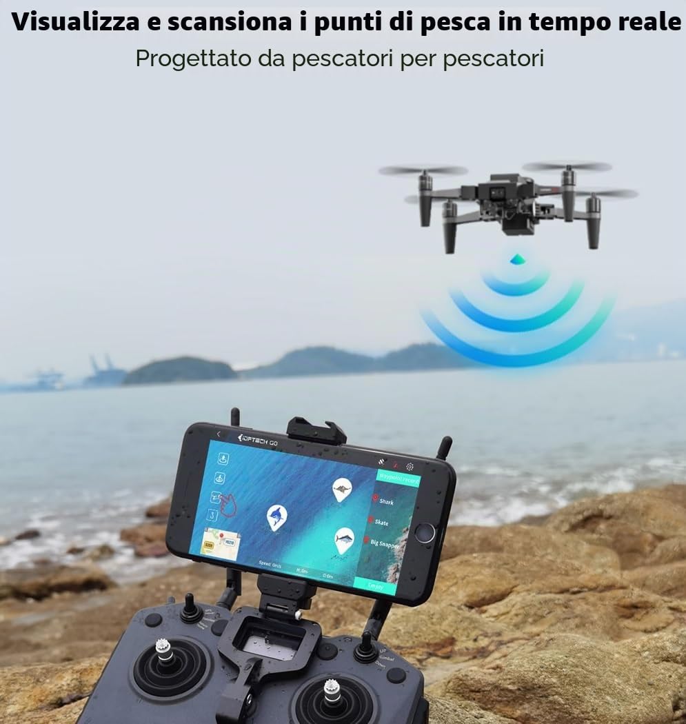 Ideafly Angeldrohne con fotocamera 4K, 1 kg di carico utile, rilascio di esca, fotocamera volante portatile, droni impermeabili per adulti e bambini
