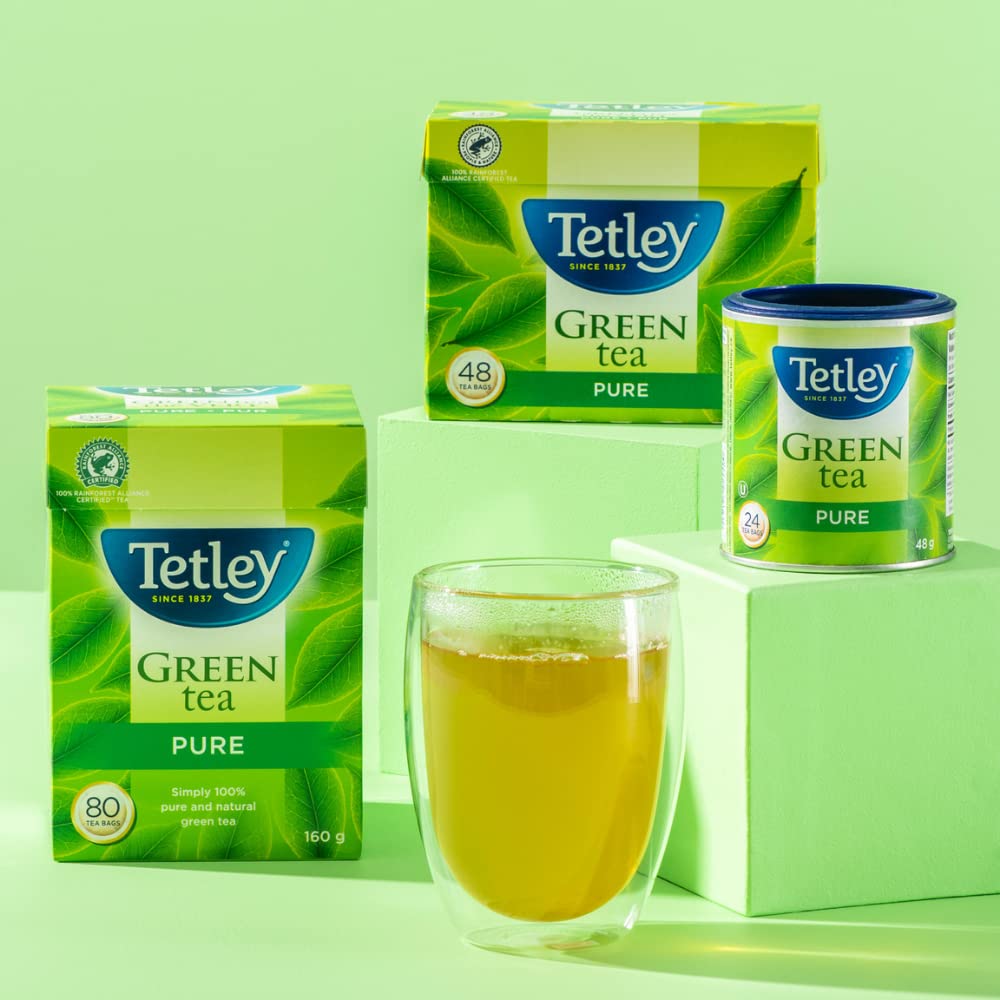 Tetley Pure Green Tea, Herbal Tea - 24 Tea Bags, 48 Grams, Contains Caffeine - 4