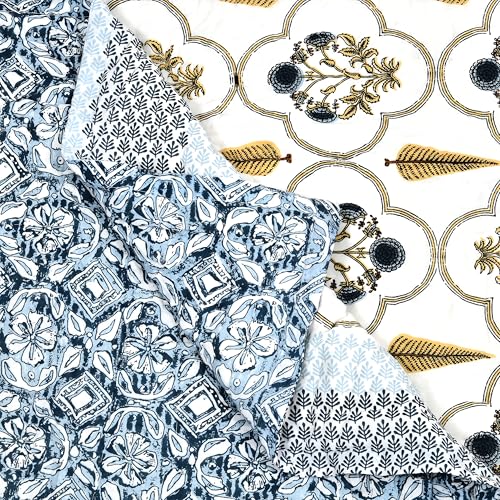 Image of BLOCKS OF INDIA Hand Block Printed Cotton King Size Quilt /Rajai | Design 56