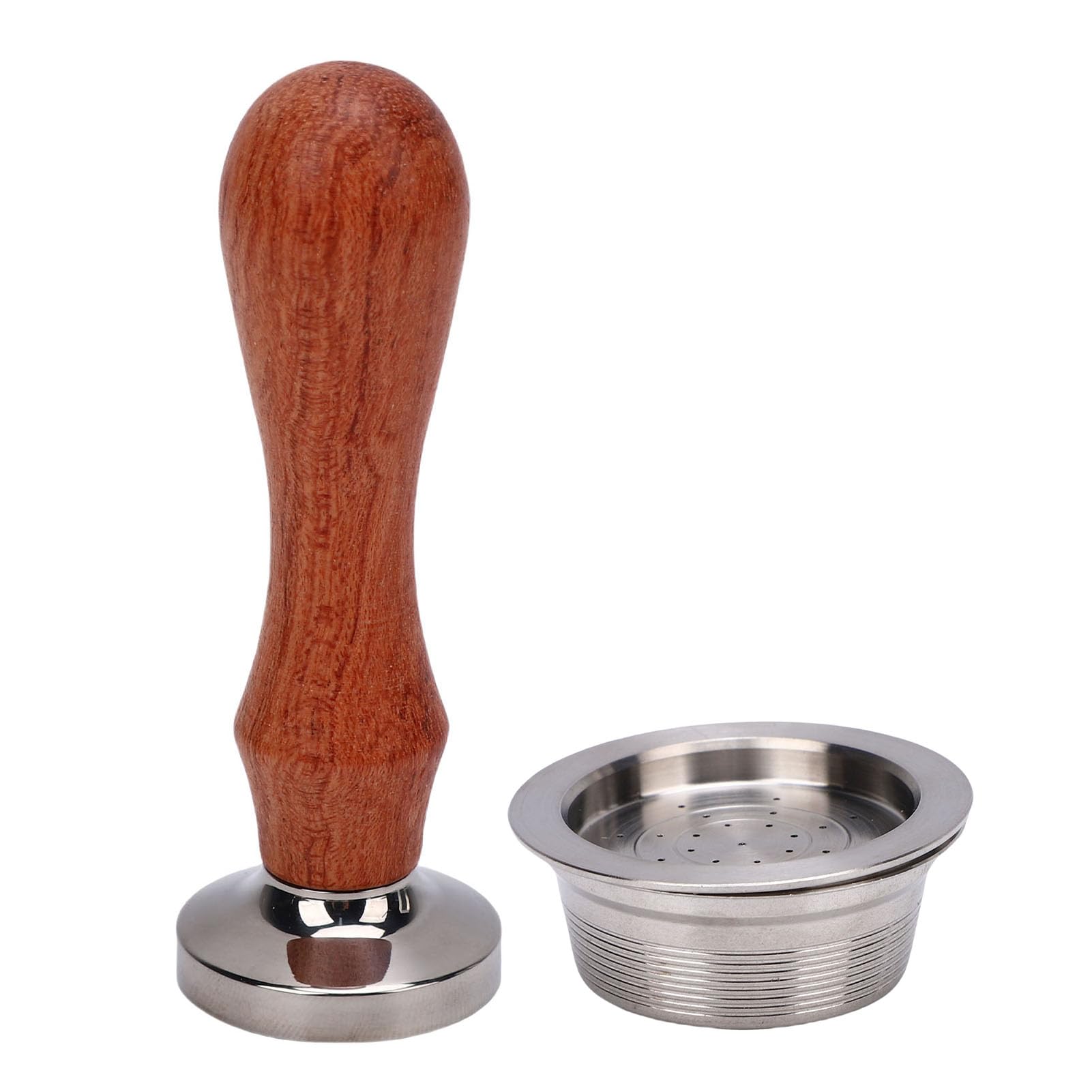 Generic Cápsula de Filtro de café Reutilizable de Acero Inoxidable con Cuchara y Compactador, Cápsulas Recargables Ecológicas para Máquinas Mio