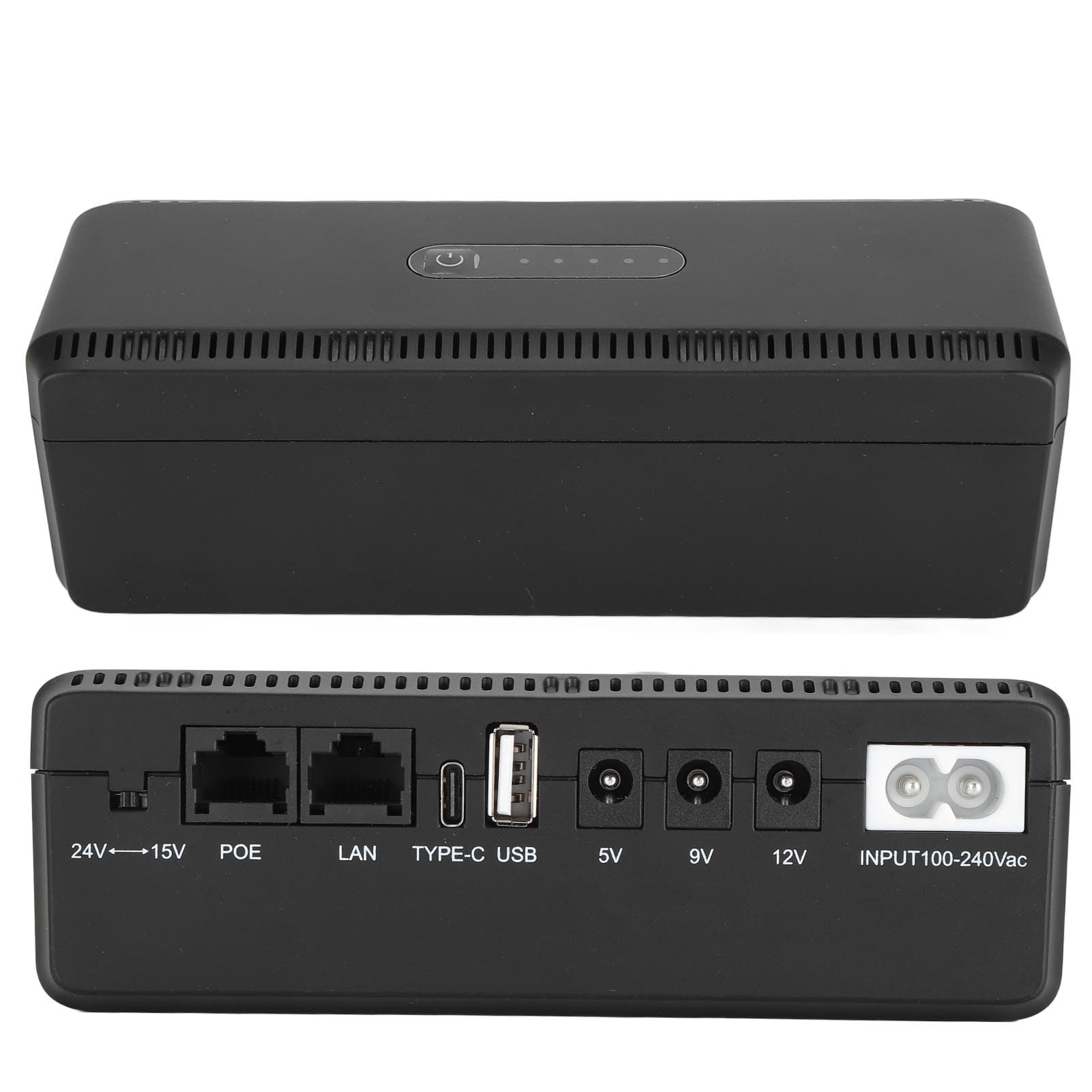 lyrlody UPS Respaldo de Batería Fuente de Alimentación Ininterrumpida 10400mAh 5V 9V 12V 15V 24V Salida Múltiple con USB C DC PoE para Enrutador Módem Cámara (Enchufe de la UE)
