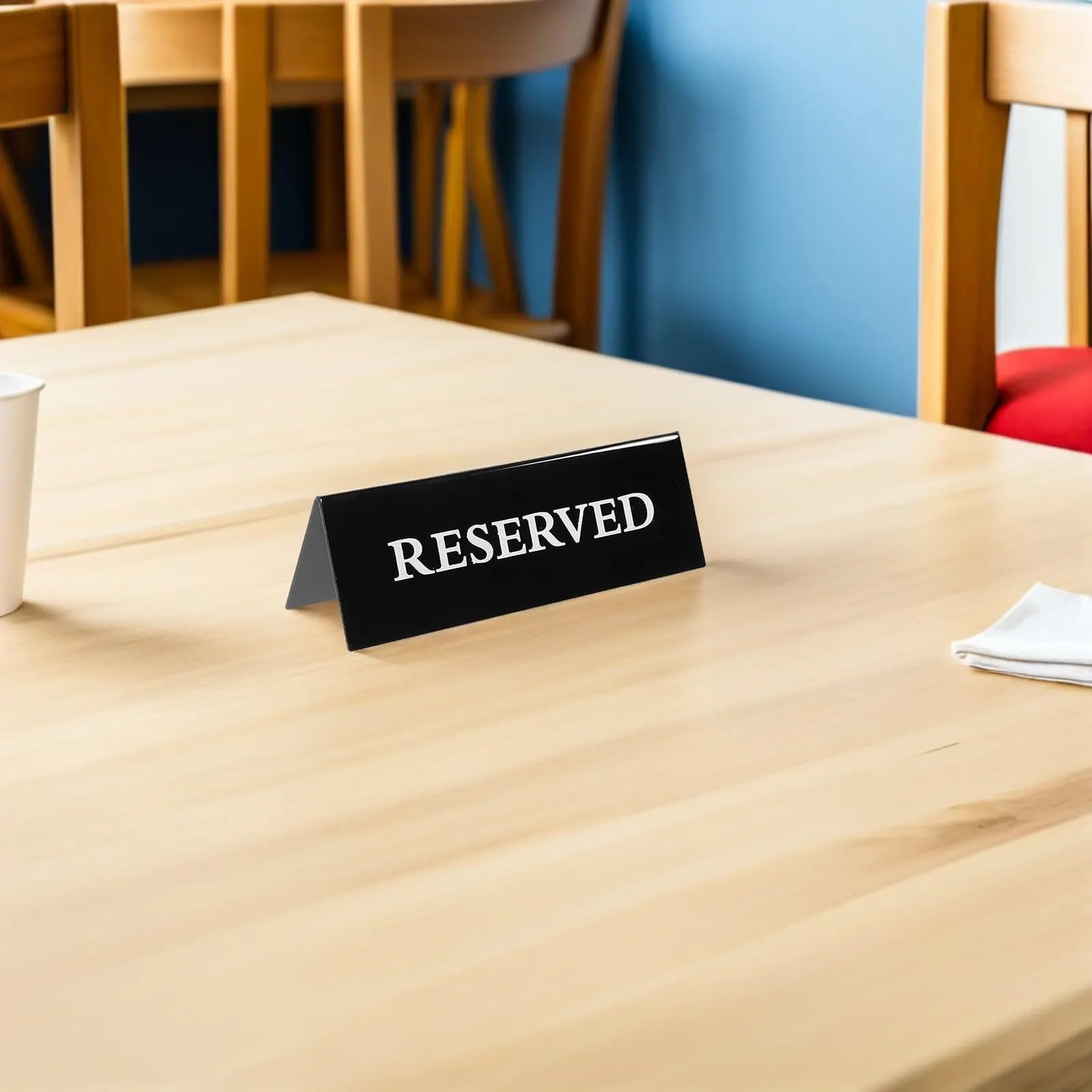 10 letreros acrílicos reservados para mesa