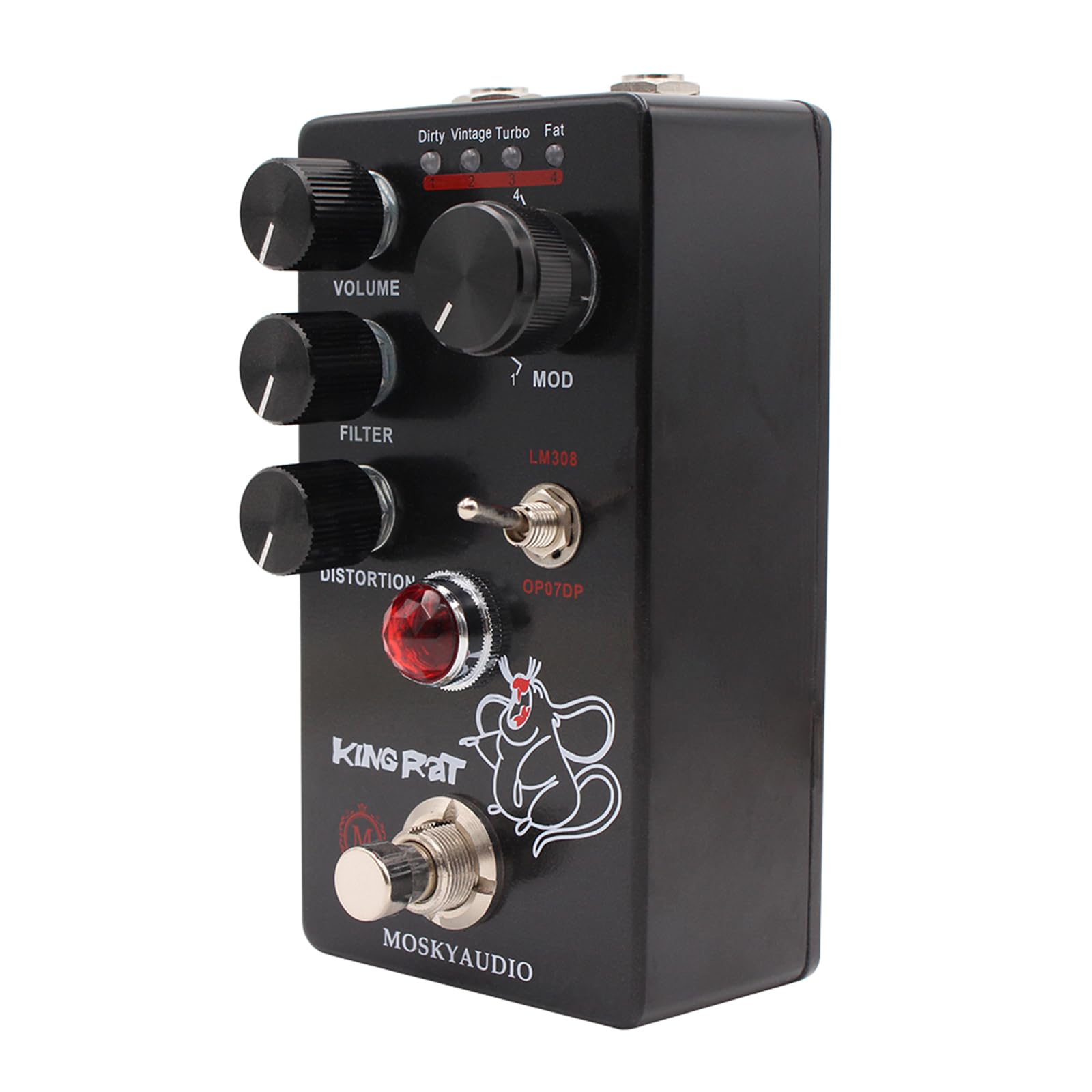 Cyfrowe zniekształcenia, efekty gitarowe, pedał efektów gitarowych, zniekształcenia, pedał efektów gitarowych, MOSKYAudio Fuzz, zniekształcenia, pedał efektów gitarowych, 4 tryby, przełącznik