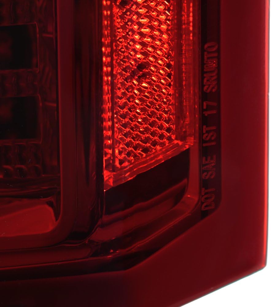 AKKON - For 2013-2018 Cadillac ATS Full LED Daytime Running Lamp Strip Passenger Side Tail Light Chrome Housing Red Clear Lens
