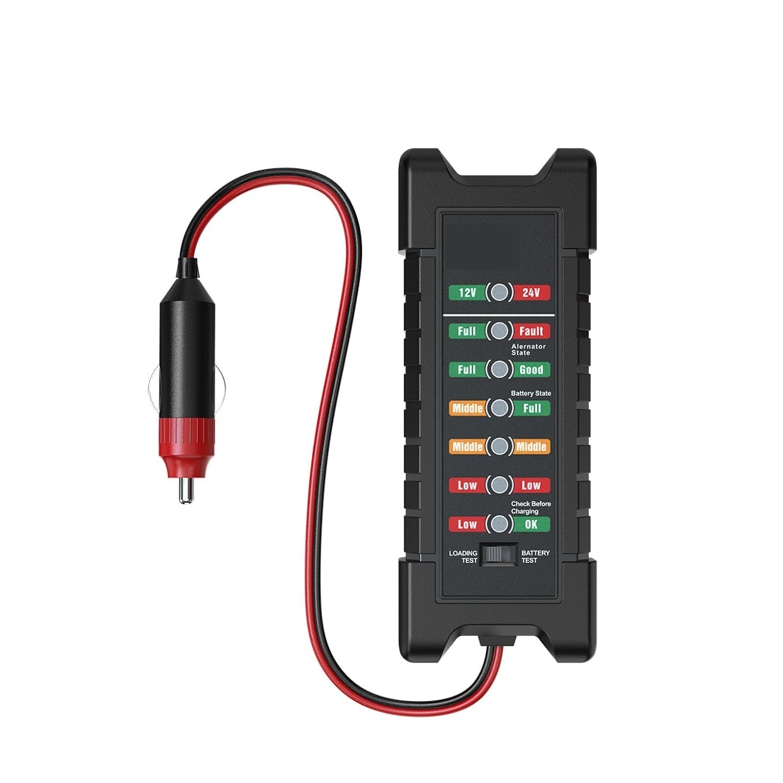 Alternador De Herramienta Probador Digital Batería Coche 12V, Pantalla 6 Luces LED, Herramientas Diagnóstico Automático Detección Rápida Precisa(BM420 battery tester)