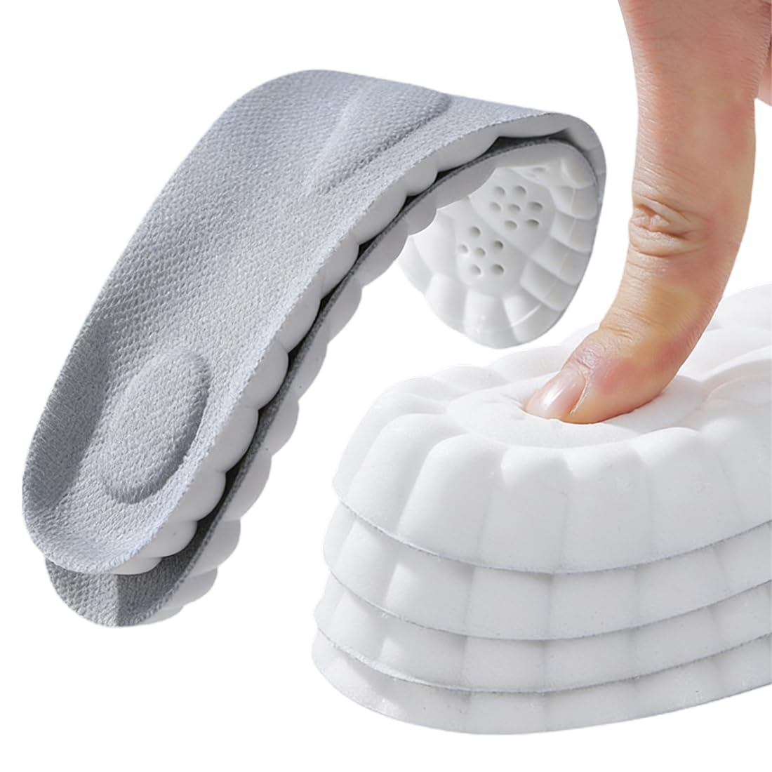 Plantillas Memory Foam Alivio Dolor Talón Plano Absorción Impactos Antifatiga Deporte Trabajo Uso Diario 41-42