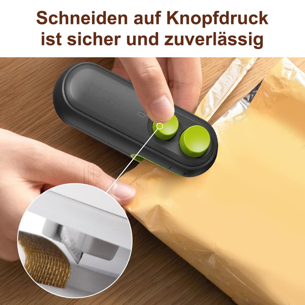 2 Mini Saldatrici Portatili Per Sacchetti - Sigillatrice E Taglia Per Snack Con Ricarica USB-C - Foto 5