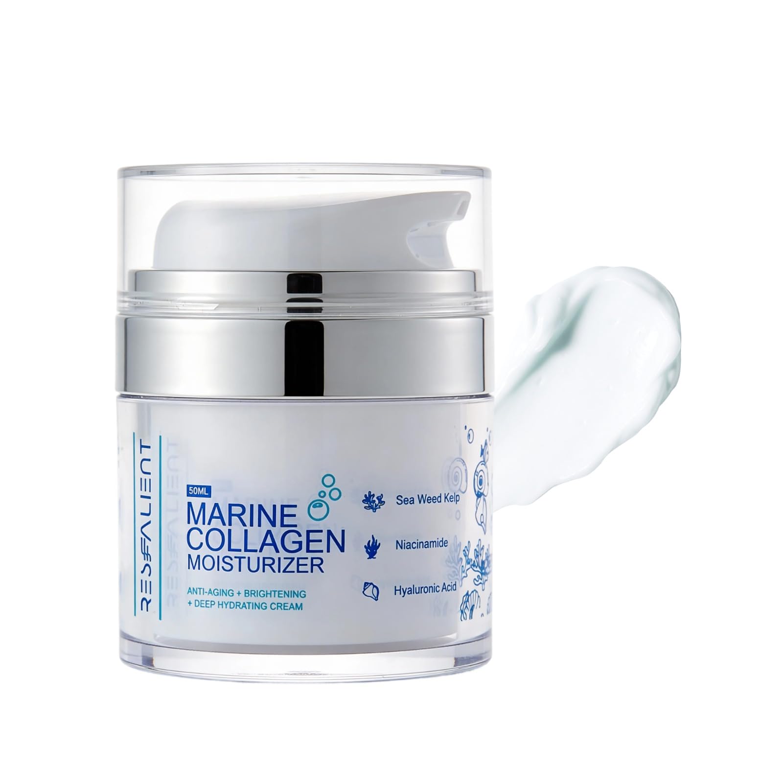 RESEALIENT Collagen Barrier Moisturizer with Crystal Tomato, Sea Kelp & Red Algae | Triple-Hyaluronic Acid & Niacinamide | Intense Moisture | Barrier Repair | Hydration | Anti-Aging | 50 ml