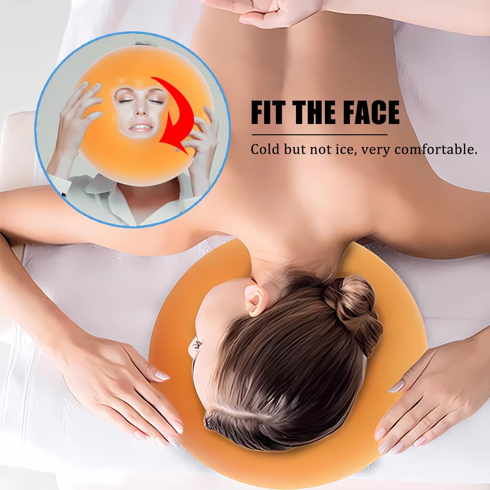 OULIGET Almohada de masaje facial de silicona, reposacabezas relajante para spa, cuidado de la piel, soporte para la cabeza de viaje, color amarillo