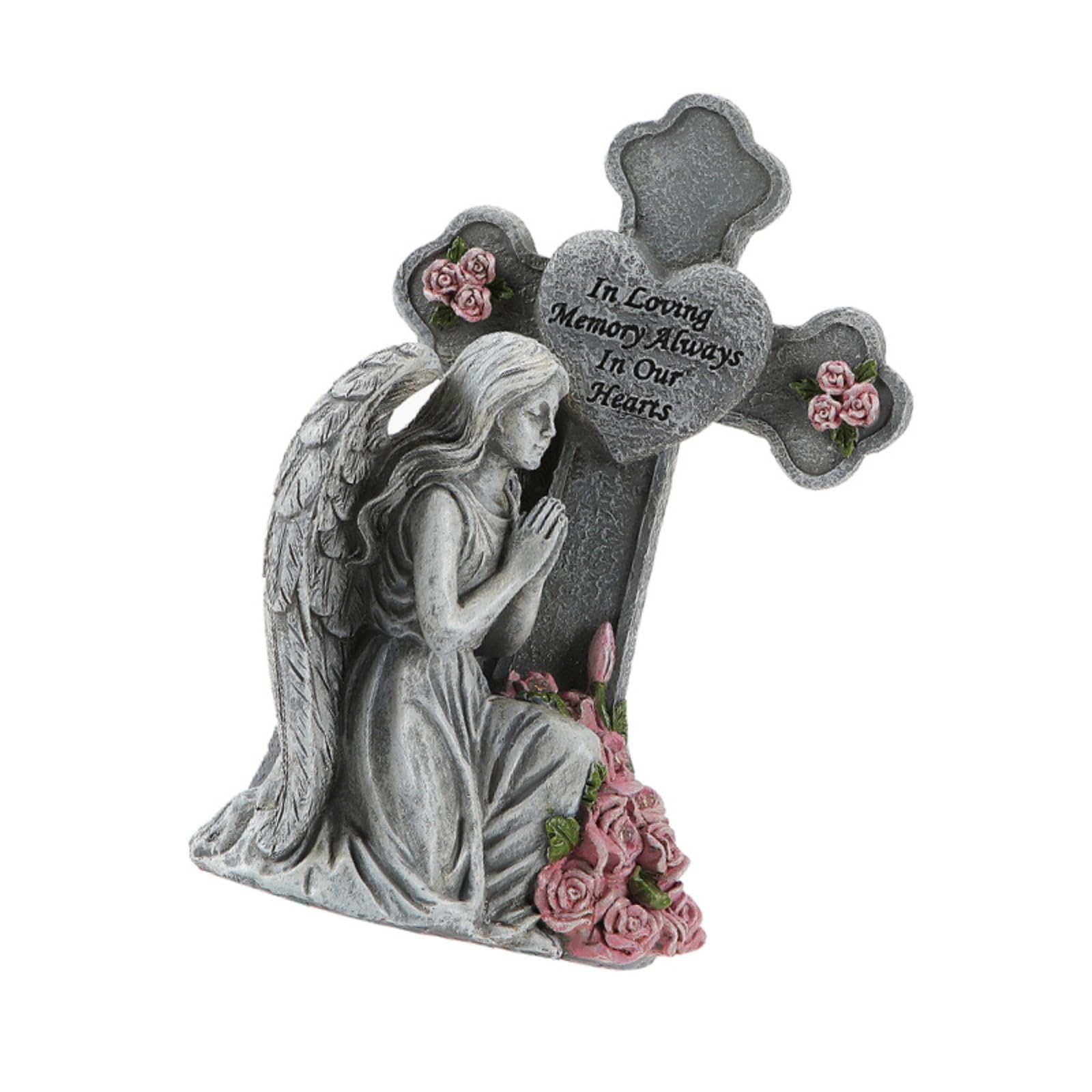 (1 Confezione) Statua in Preghiera Luce da Giardino, White