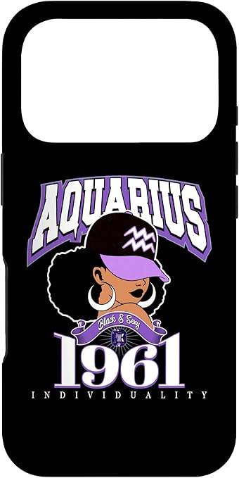 Aquarius 1961 Astro Year Melanated Queen Afro Goddess Case for iPhone 17 Pro