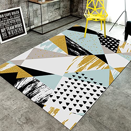 Alfombra Rectangular En La Sala De Estar, Moderna Y Simple Alfombra De Impresión Geométrica, Sofá Cama Cubierto con Alfombrillas Que Se Pueden Lavar