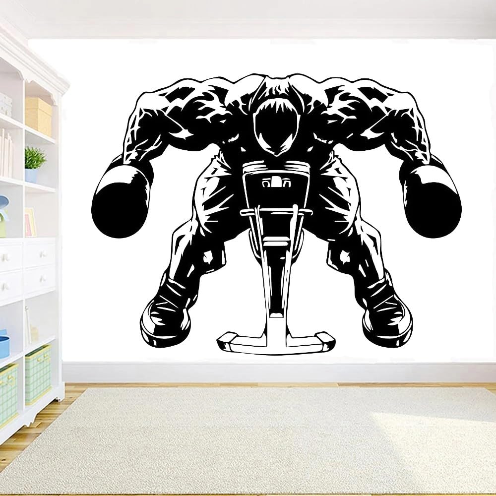 Bodybuilder Wall Decals Gym Fitness Sport Muscles Wall Sticker for Gym Decor Wallpaper Vinyl Waterproof Art Decor Mural 43X33CM