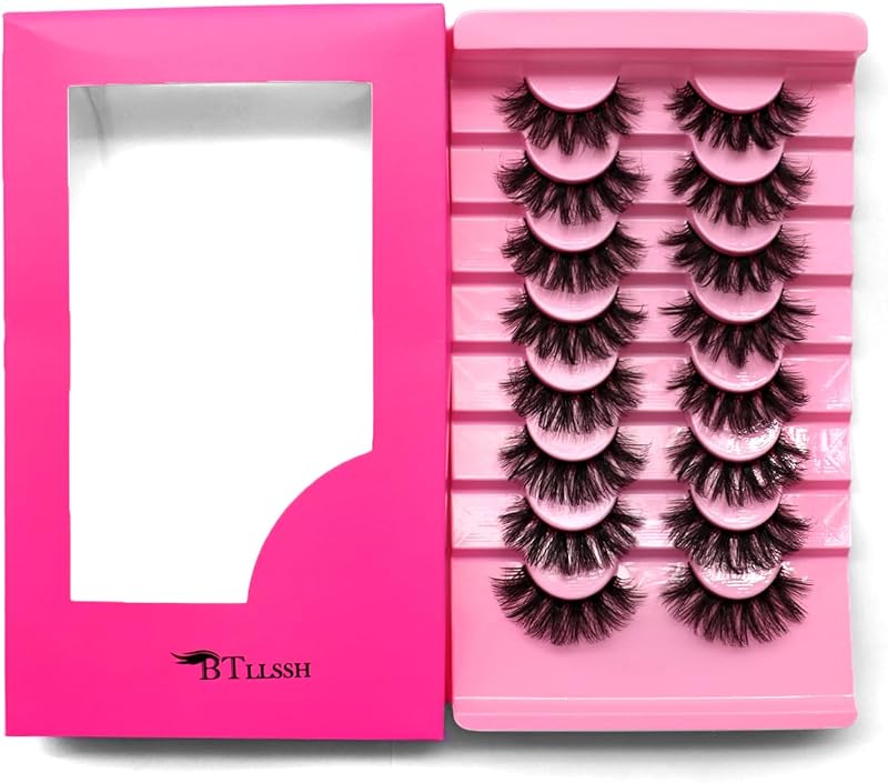 Cílios postiços beautykaisen 3D990-8 com 8 pares e pinça
