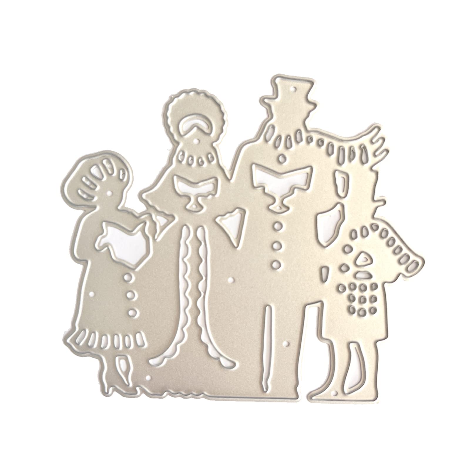 Yhplxyuus 1Set Four Human Metal Cutting Dies Stencil Mold Embossing Pattern for Children Adults Project Metal Cutting Dies