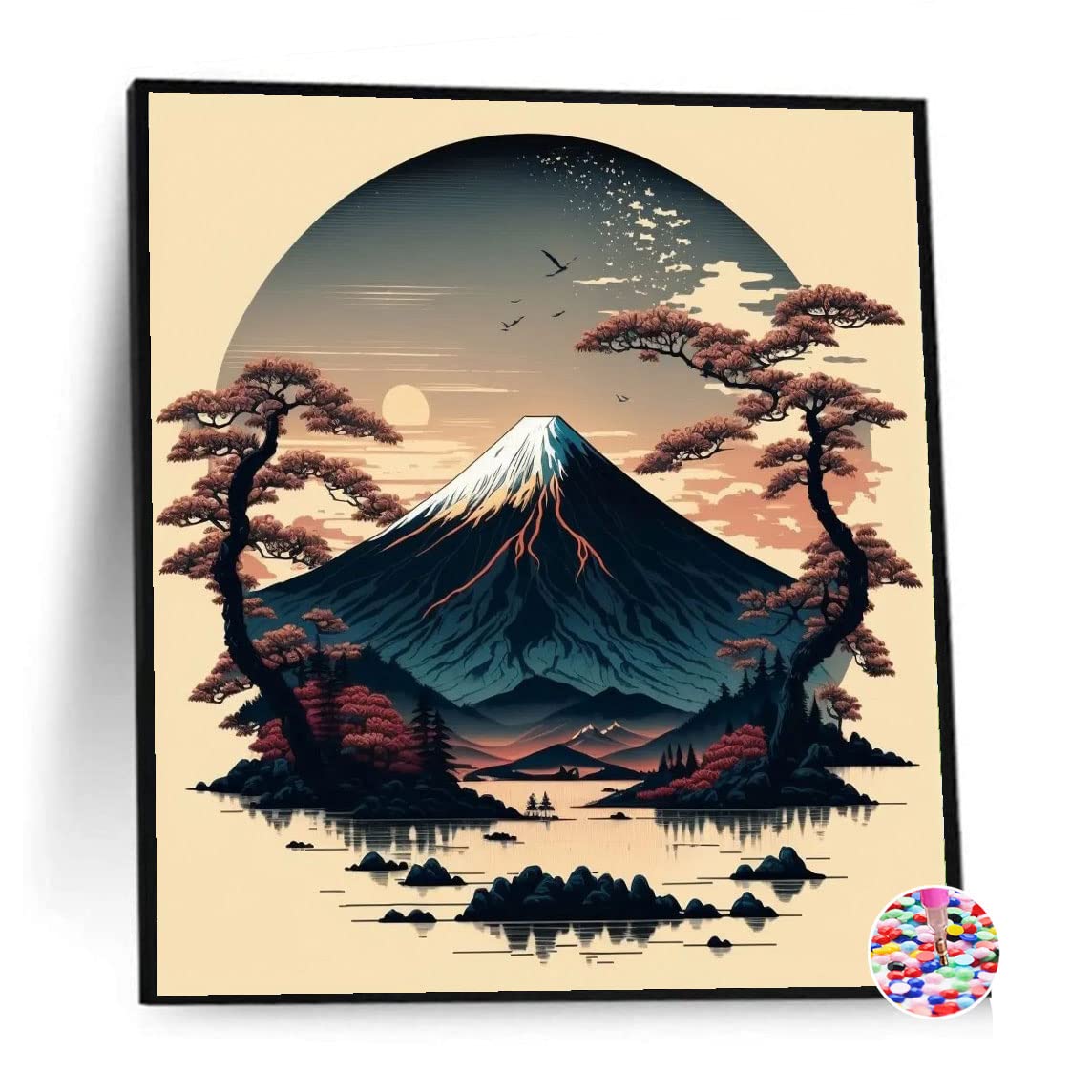 ダイヤモンドアート 風景 ダイヤモンドペインティング 手作り絵画 全面貼り付けタイプ ビーズアート 40x40cm 風景図